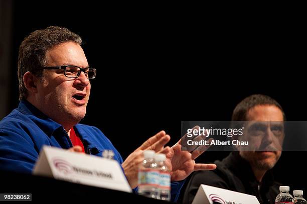 Actor Jeff Garlin and Director Lee Unkrich attends the "Toy Story 3" panel at the 2010 WonderCon - Day 2 at Moscone Center South on April 3, 2010 in...