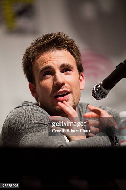 Actor Chris Evans attends "The Losers" panel at the 2010 WonderCon - Day 2 at Moscone Center South on April 3, 2010 in San Francisco, California.