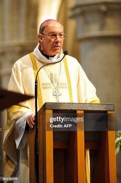 Belgium's top Roman Catholic bishop, Archbishop of Mechelen-Brussel Andre-Joseph Leonard, celebrates Easter mass in the St. Michael and St. Gudula...