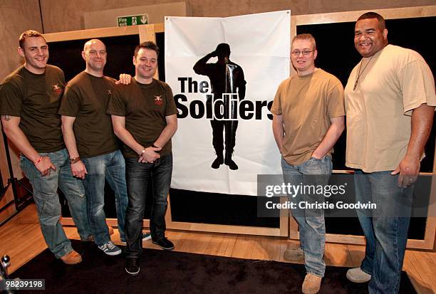 Ryan Idzi, Gary Chilton, Richie Maddock, Richard Scarlett and Tyrone Basnight record "Coming Home" at the Metropolis Studios in London. Idzi is a...