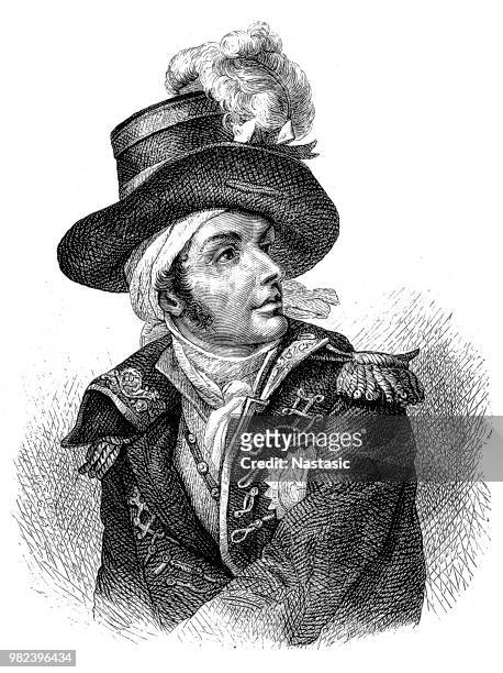 ilustraciones, imágenes clip art, dibujos animados e iconos de stock de athanase de françois de charette de la contrie (02 de mayo de 1763 – 26 de marzo de 1796) fue un soldado francés realista y político. - (1763)