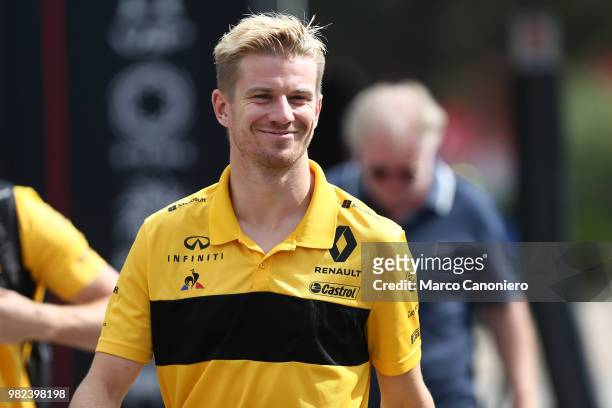 Nico Hulkenberg of Germany and Renault in the paddock during the Grand Prix de France.