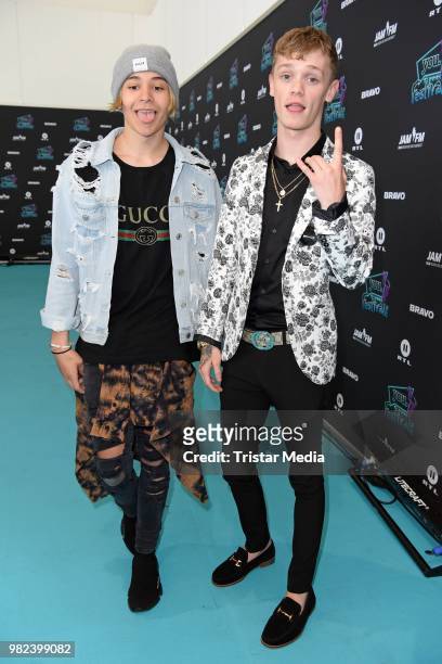 Charlie Lenehan and Leondre Devries of the duo Bars and Melody during the YOU Summer Festival 2018 on June 23, 2018 in Berlin, Germany.