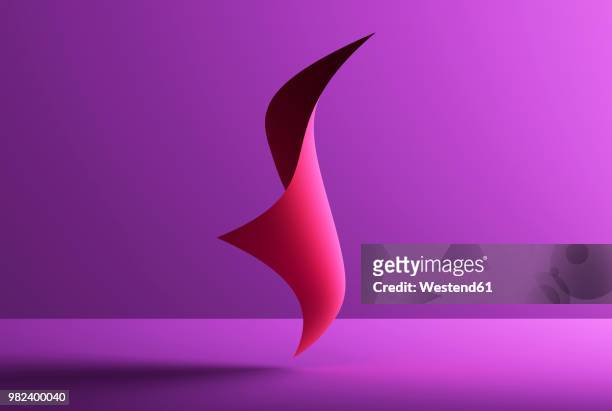 illustrazioni stock, clip art, cartoni animati e icone di tendenza di abstract shape over purple background, 3d rendering - cambiamento