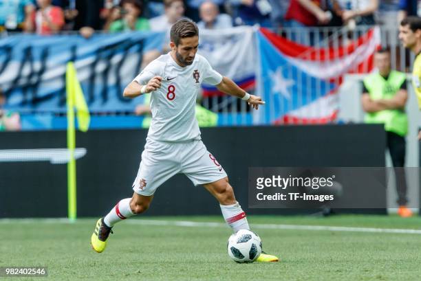 Joao Moutinho of Portugal controls the ball during the 2018 FIFA World Cup Russia group B match between Portugal and Morocco at Luzhniki Stadium on...