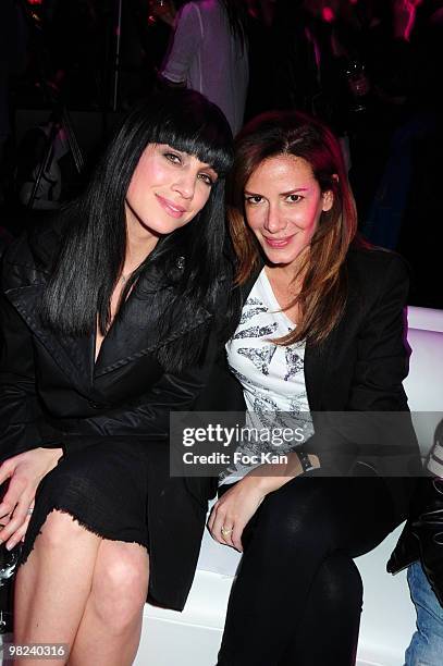 Hostesses Anne Gaelle Riccio and Elsa Fayer attend the Bar Refaeli Presents The Passionata Collection at the Espace Cambon on March 23, 2010 in...