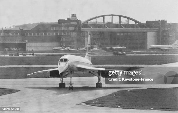 Le Concorde lors de son premier vol test à l'aéroport de Toulouse Blagnac en France, le 2 mars 1969.