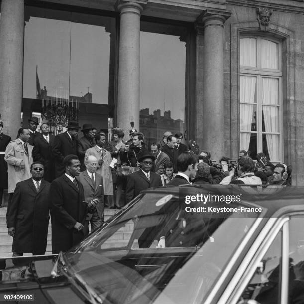 Mobutu Sese Seko au palais de l'Elysée à Paris en France, le 27 mars 1969.