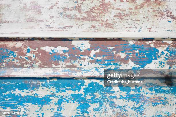 full frame shot of painted wooden wall - holzwand shabby chic stock-fotos und bilder