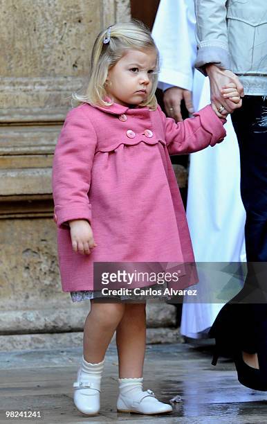 Princess Sofia of Spain attends Easter Mass at Palma de Mallorca Cathedral, on April 4, 2010 in Palma de Mallorca, Spain.