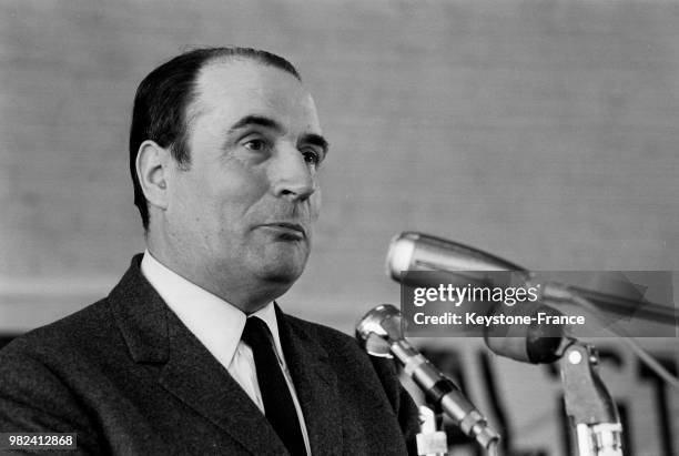 François Mitterrand au congrès national des institutions républicaines à Saint-Gratien en France, le 4 mai 1969.