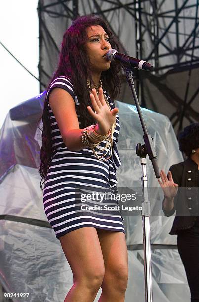 Melanie Fiona performs during day 2 of the NCAA 2010 Big Dance Concert Series at White River State Park on April 3, 2010 in Indianapolis, Indiana.