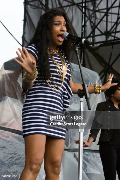 Melanie Fiona performs during day 2 of the NCAA 2010 Big Dance Concert Series at White River State Park on April 3, 2010 in Indianapolis, Indiana.