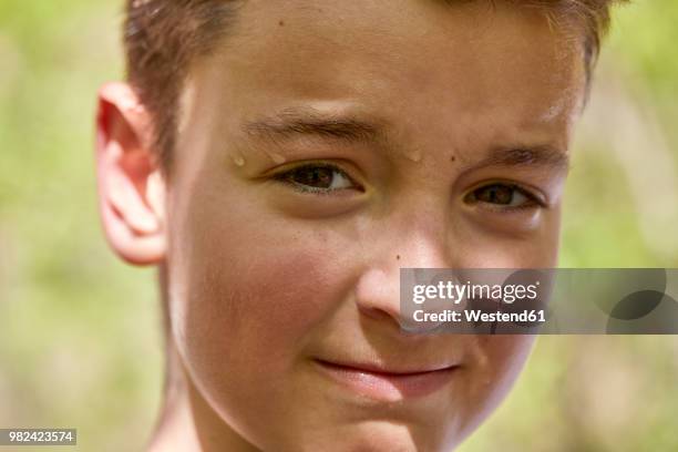 portrait of sweating boy outdoors - hot boy pics stock pictures, royalty-free photos & images