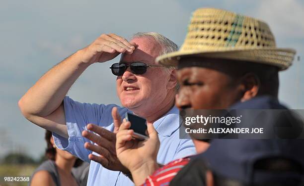 Secretary general Andre Visagie of the Afrikaner Weerstandsbeweging movement, better known as the AWB an Afrikaner Resistance Movement, speaks...