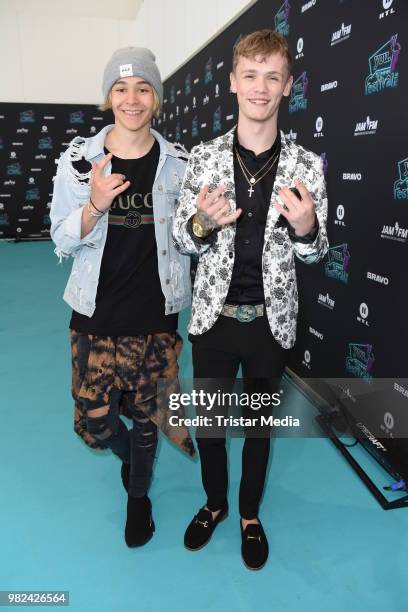 Charlie Lenehan and Leondre Devries of the duo Bars and Melody during the YOU Summer Festival 2018 on June 23, 2018 in Berlin, Germany.