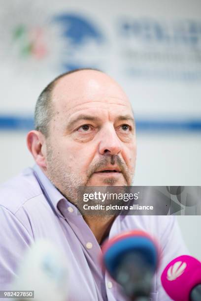 Ingo Thiel, head of the homicide squad, answers reporters' questions in Moenchengladbach, Germany, 06 February 2018. After finding a killed baby in...