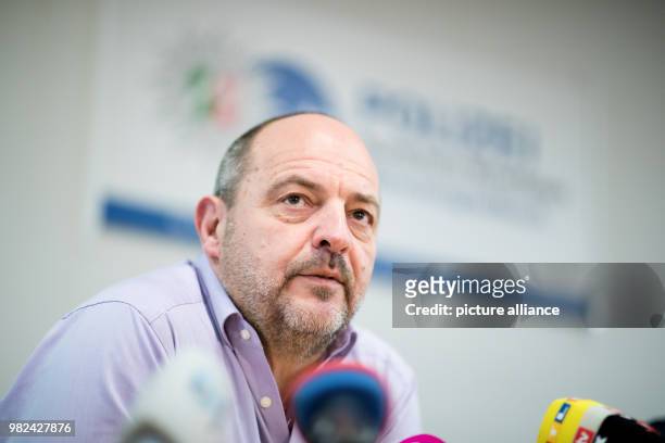 Ingo Thiel, head of the homicide squad, answers reporters' questions in Moenchengladbach, Germany, 06 February 2018. After finding a killed baby in...