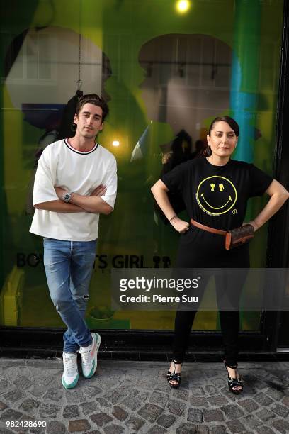 Alexi gremmel and Stacy Igel attend the Boy Meets Girl - Black Label X Smiley Original as part of Paris Fashion Week on June 23, 2018 in Paris,...