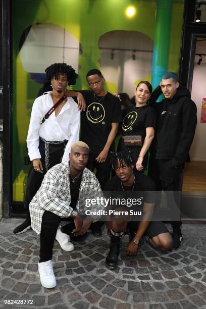 Goldsvn, sejin, 7even, Reymars Atma and Stacy Igel attendsthe Boy Meets Girl - Black Label X Smiley Original as part of Paris Fashion Week on June...