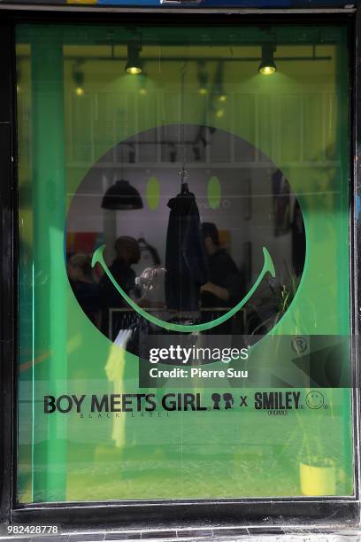 Boy Meets Girl - Black Label X Smiley Original as part of Paris Fashion Week on June 23, 2018 in Paris, France.