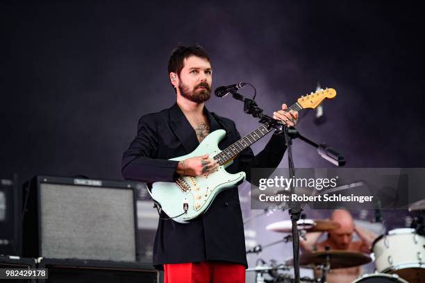 Singer Simon Neil of the band Biffy Clyro performs live on stage during the second day of the Hurricane festival on June 23, 2018 in Scheessel,...