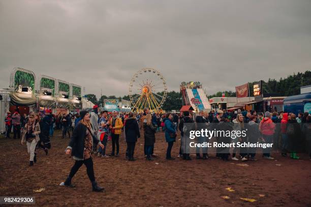 Festival goers during the second day of the Hurricane festival 2018 on June 23, 2018 in Scheessel, Germany.