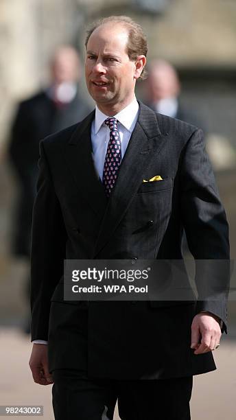 Prince Edward attends the traditional Easter Sunday church service at St. George's Chapel on April 4, 2010 in Windsor, England.