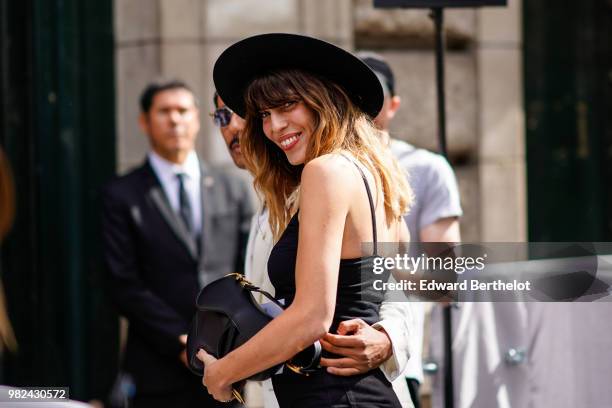 Lou Doillon is seen, outside Dior, during Paris Fashion Week - Menswear Spring-Summer 2019, on June 23, 2018 in Paris, France.