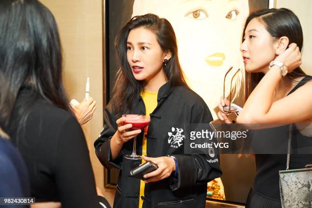 Visual artist Chen Man attends the welcoming banquet for Andrew Bolton at Rosewood Hotel on June 11, 2018 in Beijing, China. Investor Wendy Yu hosted...