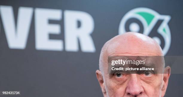 Martin Kind, President of the German Bundesliga soccer club Hanover 96, delivers a statement during a press conference at the HDI Arena in Hanover,...