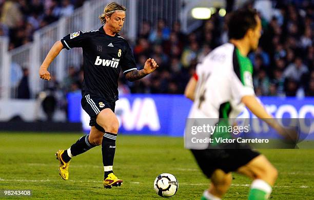 Guti of Real Madrid in action during the La Liga match between Racing Santander and Real Madrid at El Sardinero on April 4, 2010 in Santander, Spain.