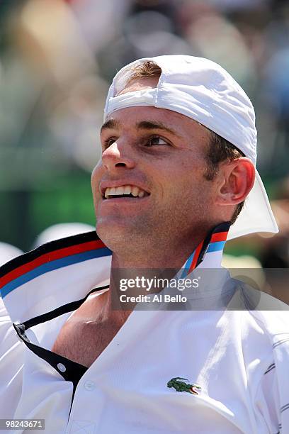 Andy Roddick of the United States looks on after playing against Tomas Berdych of the Czech Republic during the men's final of the 2010 Sony Ericsson...