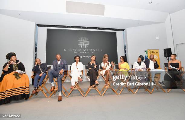 Criselda Dudumashe, Nelson Mandela Foundation CEO Sello Hatang, Bismack Biyombo, Becca, Ilwad Elman, Rokhaya Diallo, Nomzamo Mbatha, Lindo Mandela,...