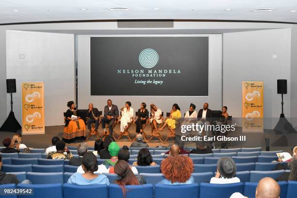 Criselda Dudumashe, Nelson Mandela Foundation CEO Sello Hatang, Bismack Biyombo, Becca, Ilwad Elman, Rokhaya Diallo, Nomzamo Mbatha, Lindo Mandela,...