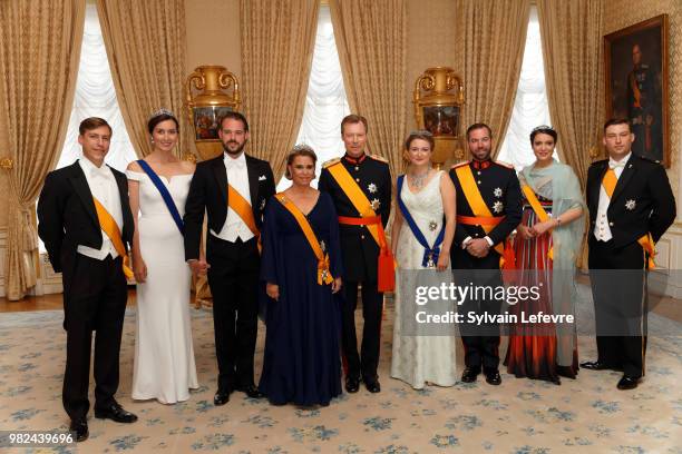 Prince Louis of Luxembourg, Princess Claire of Luxembourg and Prince Felix of Luxembourg, Grand Duchess Maria Teresa of Luxembourg and Grand Duke...