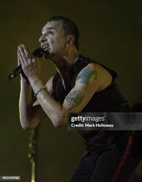 Dave Gahan of Depeche Mode performing on the main stage at Seaclose Park on June 23, 2018 in Newport, Isle of Wight.