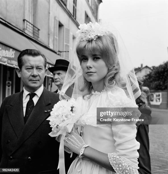 Catherine Deneuve On Set Of Movie Le Vice Et La Vertu - Vice And Virtue - Directed By Roger Vadim, July 30, 1962.