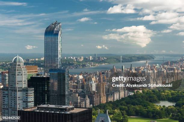 west manhattan and central park - central park west stock pictures, royalty-free photos & images