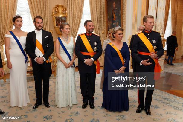 Princess Claire of Luxembourg and Prince Felix of Luxembourg, Princess Stephanie, Prince Guillaume of Luxembourg, Grand Duchess Maria Teresa of...