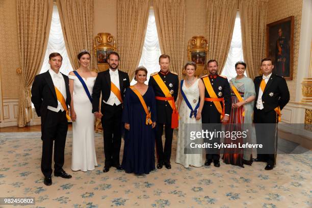 Prince Louis of Luxembourg, Princess Claire of Luxembourg and Prince Felix of Luxembourg, Grand Duchess Maria Teresa of Luxembourg and Grand Duke...