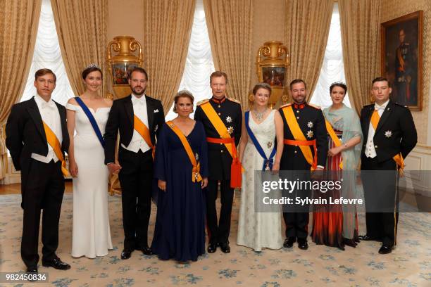 Prince Louis of Luxembourg, Princess Claire of Luxembourg and Prince Felix of Luxembourg, Grand Duchess Maria Teresa of Luxembourg and Grand Duke...