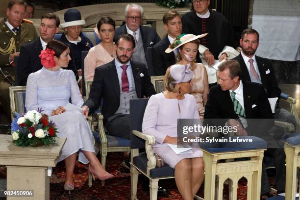 Prince Louis of Luxembourg, Princess Alexandra of Luxembourg, Prince Sebastien of Luxembourg, Grand Duchess Maria Teresa of Luxembourg and Grand Duke...