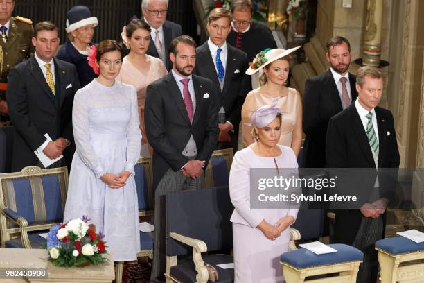 Prince Louis of Luxembourg, Princess Alexandra of Luxembourg, Prince Sebastien of Luxembourg, Grand Duchess Maria Teresa of Luxembourg and Grand Duke...