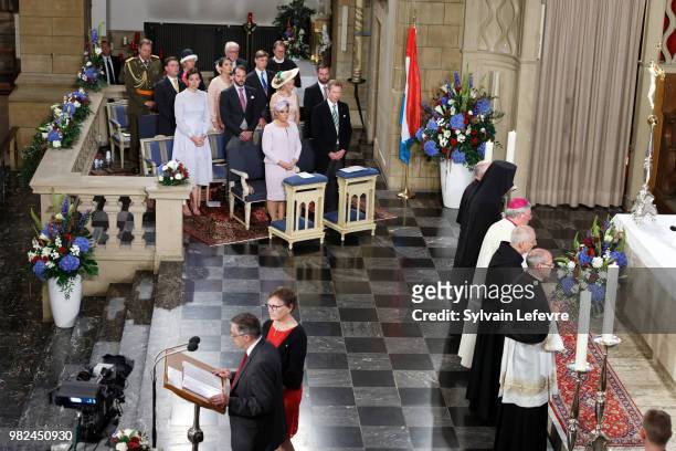Prince Louis of Luxembourg, Princess Alexandra of Luxembourg, Prince Sebastien of Luxembourg, Grand Duchess Maria Teresa of Luxembourg and Grand Duke...