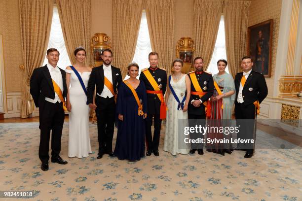 Prince Louis of Luxembourg, Princess Claire of Luxembourg and Prince Felix of Luxembourg, Grand Duchess Maria Teresa of Luxembourg and Grand Duke...