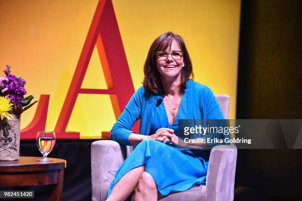 Actor Sally Field discusses her forthcoming memoir titled, 'In Pieces', during the 2018 American Library Association Annual Conference at Ernest N....