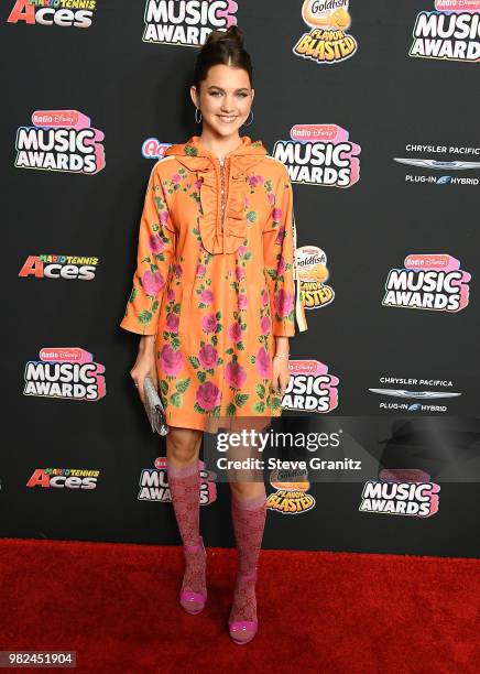 Savannah Outen arrives at the 2018 Radio Disney Music Awards at Loews Hollywood Hotel on June 22, 2018 in Hollywood, California.