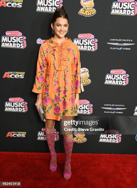 Savannah Outen arrives at the 2018 Radio Disney Music Awards at Loews Hollywood Hotel on June 22, 2018 in Hollywood, California.