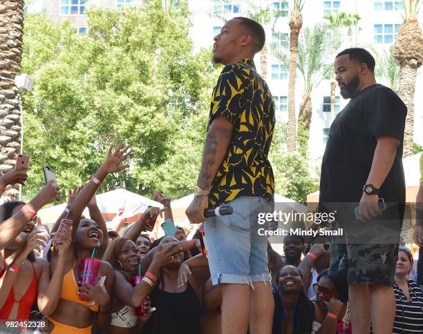 Rapper Shad "Bow Wow" Moss performs at the Flamingo Go Pool Dayclub at Flamingo Las Vegas on June 23, 2018 in Las Vegas, Nevada.